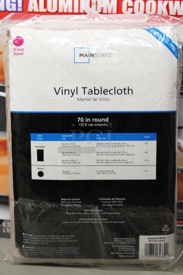 Mainstays Vinyl Tablecloth 70in round
