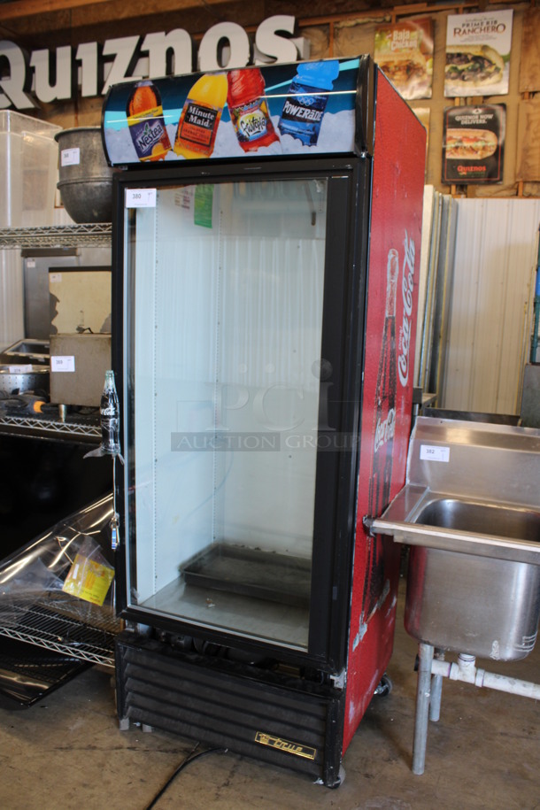 True Model GDM-26 Metal Commercial Single Door Reach In Cooler Merchandiser on Commercial Casters. 115 Volts, 1 Phase. 30x32x82. Tested and Powers On But Temps at 42 Degrees - Image 3 of 6