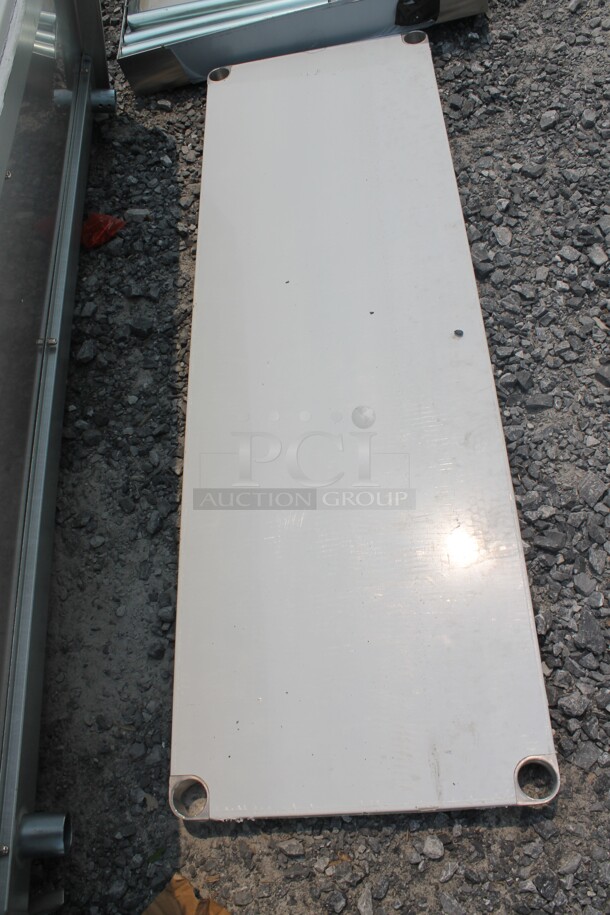 BRAND NEW SCRATCH AND DENT! Regency 600TB2460G Commercial Stainless Steel Disassembled Work Table With Backsplash, Undershelf And Galvanized Legs. - Image 6 of 6