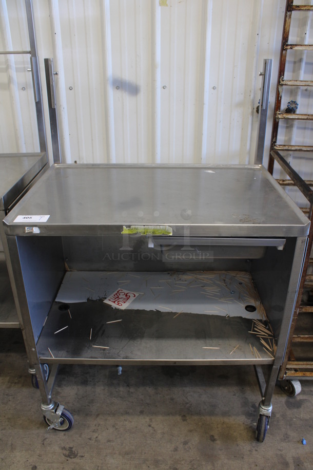 Winholt Stainless Steel Commercial Portable Table Work Station w/ Drawer and Under Shelf on Commercial Casters. 36x35x54 - Image 1 of 4