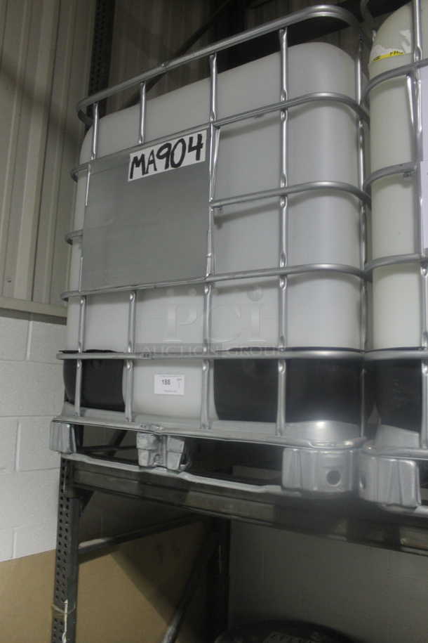 White Poly Tank in Metal Cage. BUYER MUST REMOVE. - Image 3 of 3