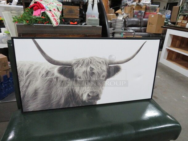 One 48X2X24 Black Wooden Framed Canvas Picture. - Image 1 of 1