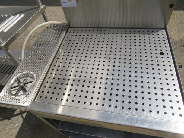 One Glas Tender Stainless Steel Under Bar Drain Table With 2 Under Shelves And Glass Washer. Model# DBGR-24. 31X24X37. - Image 2 of 3