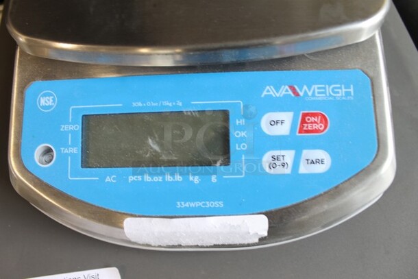 BRAND NEW SCRATCH AND DENT! AvaWeigh 334WPC30SS Stainless Steel Countertop Food Portioning Scale. Tested and Working! - Image 4 of 7