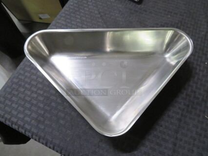One NEW Vollrath Stainless Steel Triangular Serving Bowl. 13X8. #47667