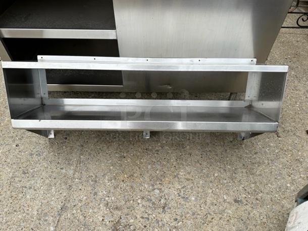 One Stainless Steel Double Wall Mount Shelf. 48X12X19 - Image 1 of 1