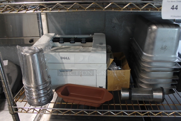 ALL ONE MONEY! Lot of 3 Tiers Worth of Various Items Including Poly Cookie Merchandiser, Drop In Bins and Printer. Does Not Include Shelving Unit.  - Image 10 of 11