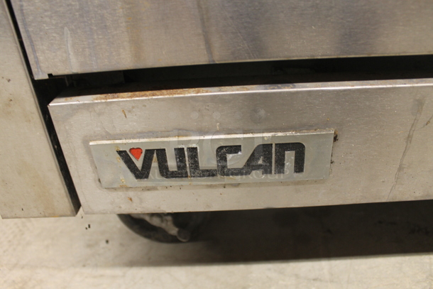 Vulcan Commercial Stainless Steel 6 Natural Gas Powered Burner Range With Standard Oven, Overshelf And Steel Racks.  - Image 6 of 6