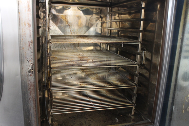 Rational Stainless Steel Commercial Natural Gas Powered Combitherm SelfCooking Center Convection Oven w/ Double Pan Rack Stand on Commercial Casters. - Image 4 of 5