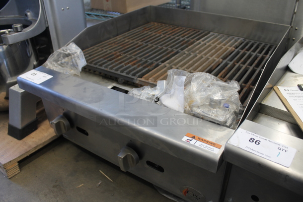 Cooking Performance Group CPG CB-24 Stainless Steel Commercial Countertop Natural Gas Powered Charbroiler Grill. 70,000 BTU. - Image 2 of 11