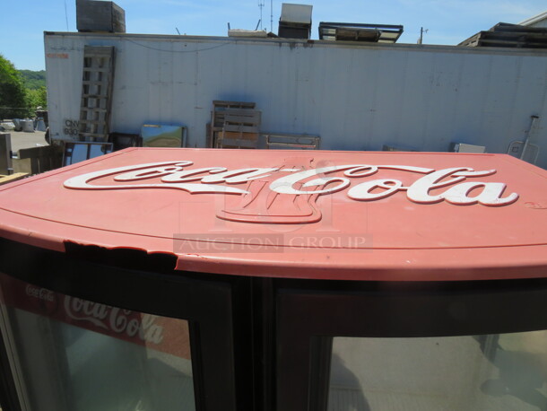 One Beverage Air 2 Door Glass Display  Cooler With 2 Racks. Working Not Cold. 115 Volt. Model# MM14GE. 37X24X56 - Image 3 of 5