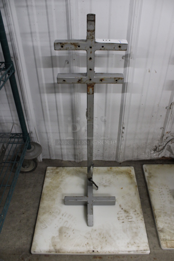 Metal Deli Case Scale Tray Attachment w/ Cutting Board Countertop. 18.5x18x30
