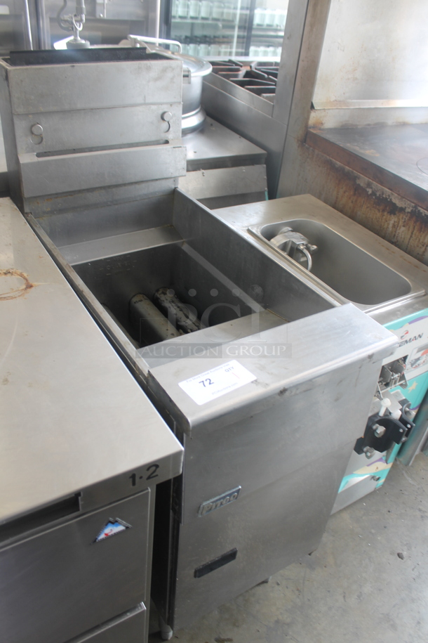 2012 Pitco Frialator SG14 Stainless Steel Commercial Floor Style Natural Gas Powered Deep Fat Fryer on Commercial Casters. 110,000 BTU. - Image 2 of 6