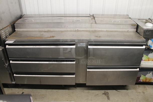 Silver King Commercial Stainless Steel Pizza Prep Table With 5 Pull Out Drawers. Cannot Test Due To Missing Power Cord