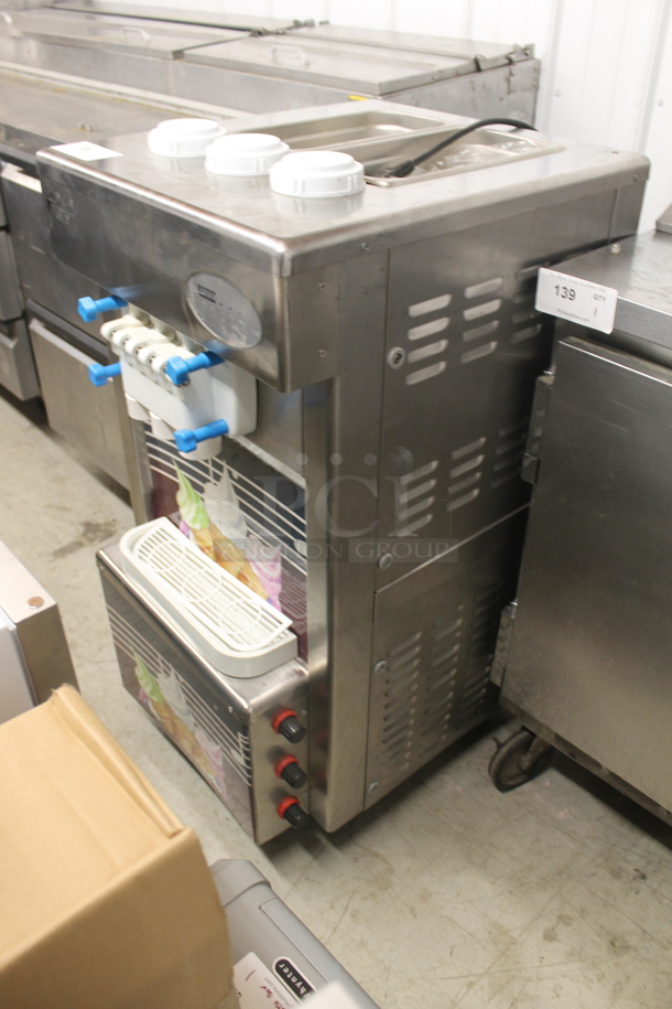 Sanjun Commercial Stainless Steel Electric Soft Serve Ice Cream Machine With 2 Hoppers  - Image 3 of 7