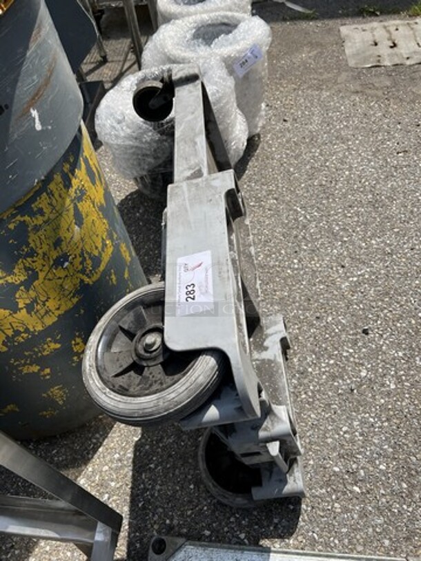 Gray Poly Bottom Piece of Cleaning Cart on Commercial Casters. 22x35x9 - Image 3 of 3