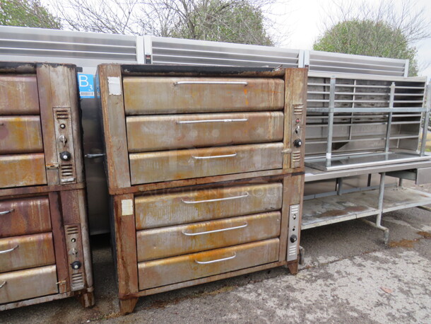 One Double Stack Natural Gas Deck Oven. 58X38X67 - Image 1 of 1