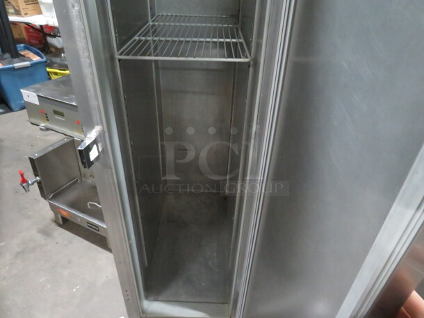 One Stainless Steel 1 Door Continental Refrigerator With 1 Rack On Casters. WORKING Model# 1RSE. 115 Volt. 18X36X80 - Image 4 of 4