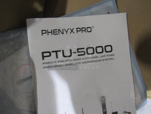 One Phoenix Pro PTU-5000 4 Channel UHF Fixed Frequency Wireless Microphone System. Not All There See Pics.