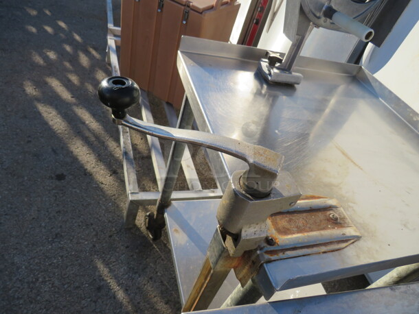 One Stainless Steel Table With SS Under Shelf And Nemco Cutter And 10lb Can Opener. 24X24X52 - Image 2 of 3