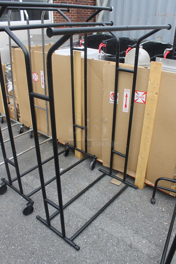 2 Black Finish Metal Clothing Racks. 1 on Commercial Casters. 2 Times Your Bid! - Image 3 of 4