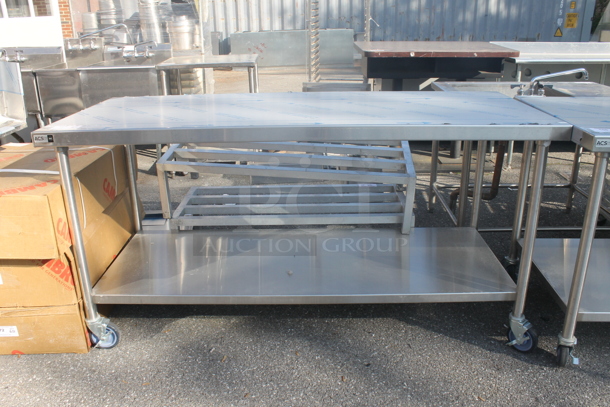BRAND NEW! Vollrath Commercial Stainless Steel Work Table With Undershelf On Commercial Casters. - Image 1 of 4