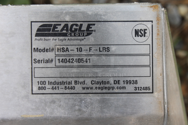 Eagle HSA-10-F-LRS Stainless Steel Commercial Single Bay Wall Mount Sink w/ Faucet and Handles. - Image 3 of 4