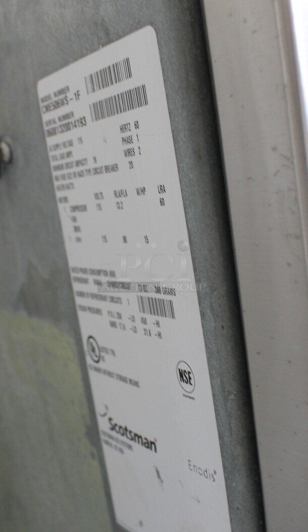 Scotsman Model CME506WS-1F Stainless Steel Commercial Water Cooled Ice Head on Bin. 115 Volts, 1 Phase. 30x34x72 - Image 6 of 6