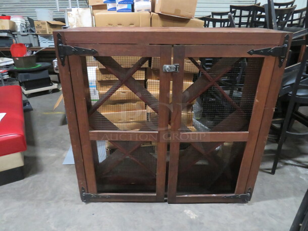 One Wooden 2 Door Locking Wine Jail. 51X17X49 - Image 2 of 3