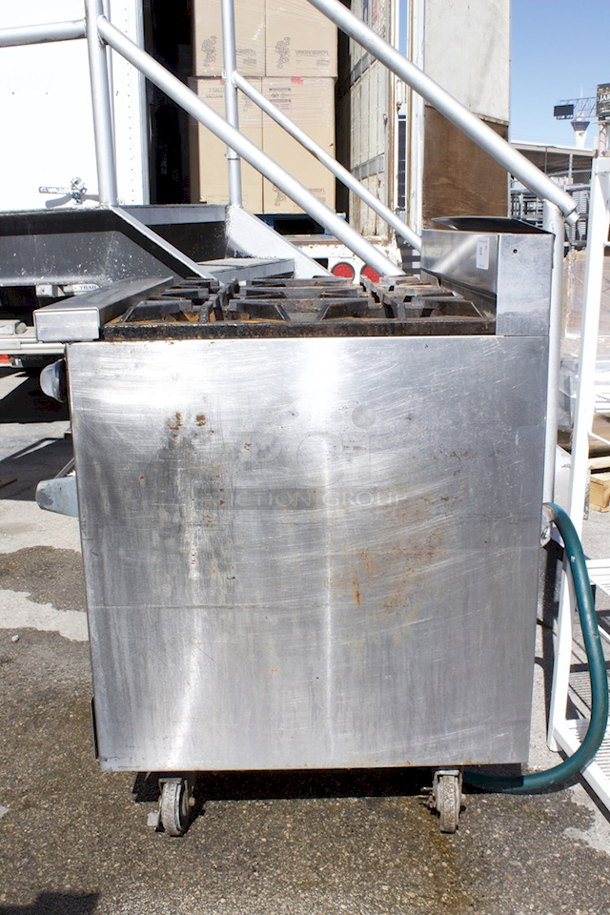 NICE! 36" 6 Burner Convection Oven W/ Gas Line. Works Great!  - Image 8 of 8
