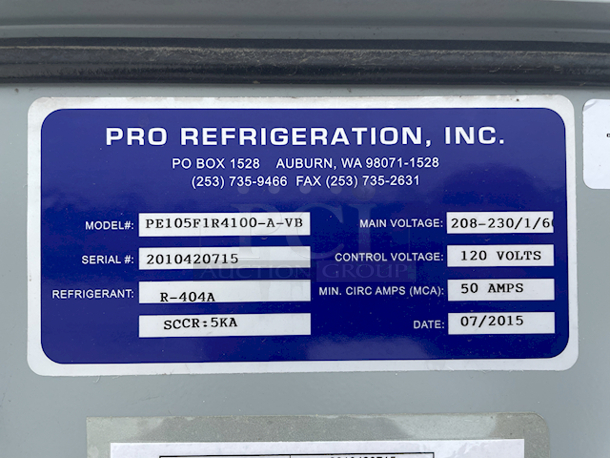 WORK HORSE!! PRO REFRIGERATION, INC. PE105F1R4100-A-VB  ChilStar 5 HP Glycol Chiller. Single and Dual Refrigeration Circuits. Perfect Solution For Customers Planning to Grow, Providing the Ability to Expand Capacity in the Future. Voltage 208-230 1Phase 60Hz. 55x38x58 Winning Bidder Responsible For Removal  - Image 2 of 12