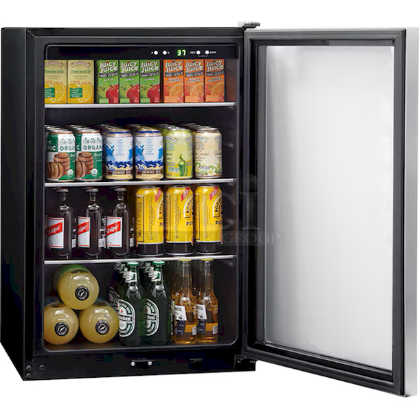 SWEET DEAL! Frigidaire 21.5-in W 138-Can Capacity Stainless Steel Freestanding Beverage Refrigerator with Glass Door, Electronic Controls,  LED Display, SpaceWise Adjustable Glass Shelves - Image 6 of 8