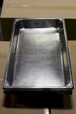 SWEET! 2-1/2" Deep Full Size Hotel Pans, Stainless Steel. 20-3/4x12-3/4x2-1/2 10x Your Bid