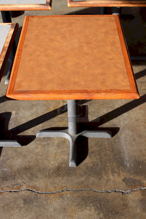 TRIPLE THREAT!! (3) 30x34x29-1/2 High Quality Solid Wood Tables With Bases. 
 - Image 4 of 4
