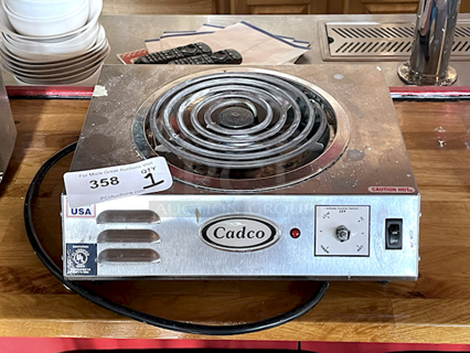HOTT! Cadco CSR-3T 14" Electric Hotplate w/ (1) Burner & Infinite Controls, 120v. 14 x 12-1⁄4 in. x 4-1⁄8 in. H
 