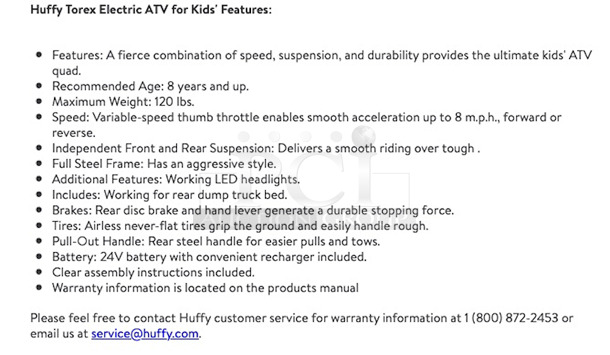 SUPER RAD! Huffy Torex ATV Kids 24V 4 Wheeler Electric Ride On Quad. Features: Full Steel Frame, LED Headlights, "No Puncture" Tires, Working Rear Dump Truck Bed, 24v Battery With Charger PLUS MORE!!  - Image 3 of 9