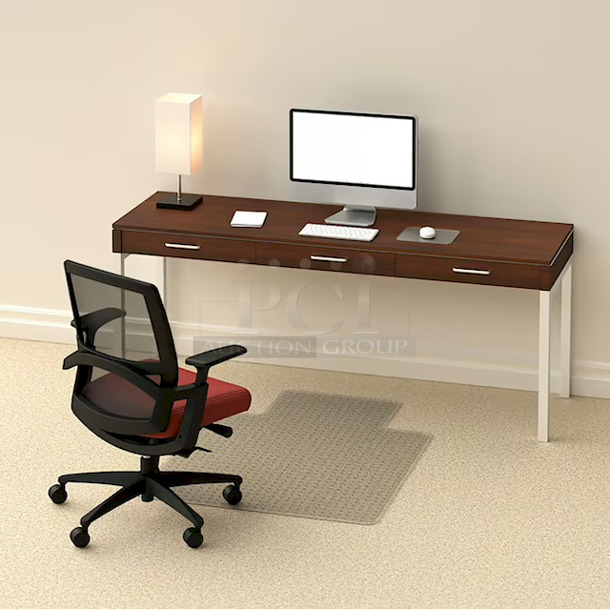 Tenex 3-ft x 4-ft Clear Rectangular Indoor Chair Mat For Low Pile Carpet. 4x Your Bid.  - Image 6 of 7