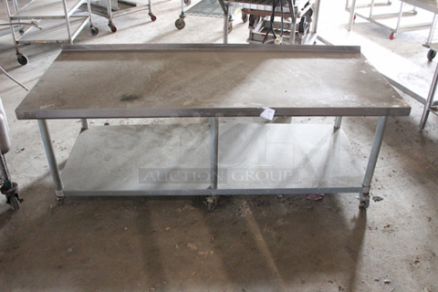 DO NOT PASS ON THIS!! Allstrong WT-3072-C  (1) Shelf Work Table Stainless Steel Top With 2" Flanged On All Edges. Standard Under-Shelf - Stainless Steel With 1-1/2" Flanged Edges.30"	72"	35"