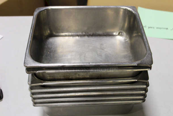 SWEET STACK! 1/2 Size Hotel Pans, 4" Deep, Stainless Steel. 7x Your Bid - Image 1 of 4