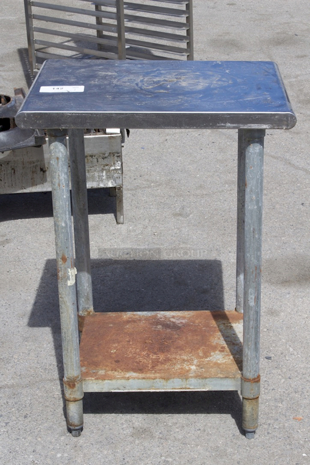 Stainless Steel Equipment Stand With Galvanized Legs and Undershelf. 