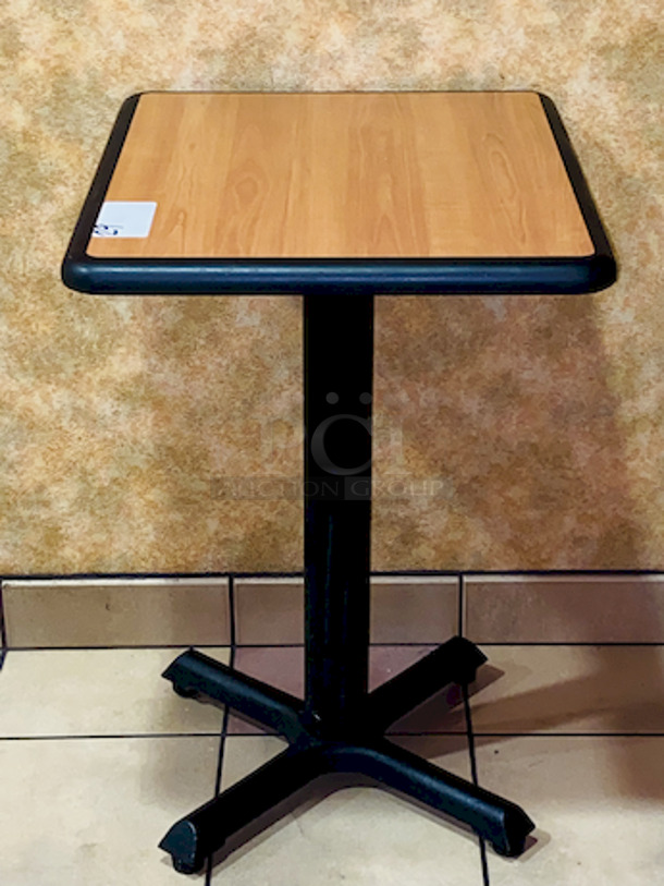 NICE! Plymold 2 Seater, 24x20-1/2 Dura-Edge Wood Laminate Table with Base.

24x20-1/2x30