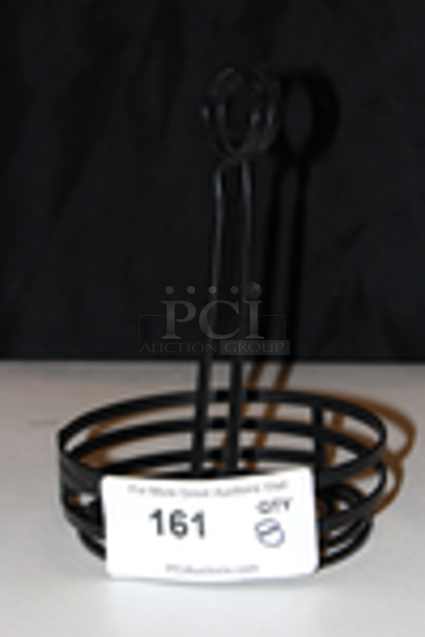 American Metalcraft FWC69 Black Flat Coil Round Wrought Iron Condiment Caddy with Card Holder - 6" x 9 1/2"
8x Your Bid - Image 2 of 4