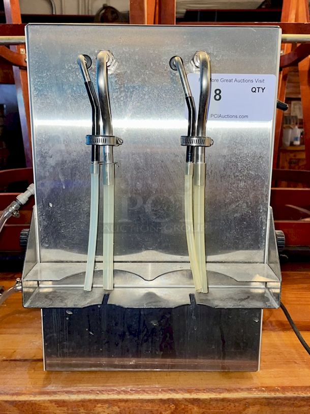 XpressFill XF2200 Carbonated Beverage Open Fill 2 Spout Can Filler. In Great Condition. 360 12oz Per Hour. Includes Hoses & Gauges 115v, .7 Amps, 50/60 Hz  - Image 1 of 4