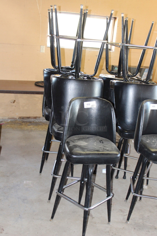 HIGH QUALITY! Metal Framed Padded Back and Seat Bar Height Chairs With Foot Rest. 5x Your Bid