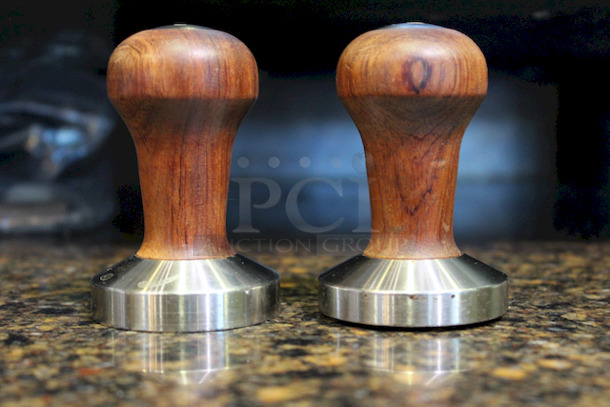 AMAZING! Set of 2 Reg barber Espresso Tampers. (1) Flat and (1) Conical. 
2x Your Bid. 