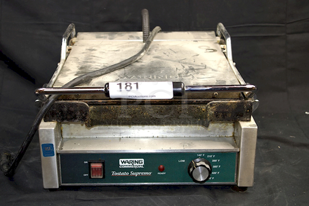 TOP OF THE LINE! Waring WFG275 Tostato Supremo Smooth Top & Bottom Sandwich Toasting Grill - 14" x 14" Cooking Surface - 120V, 1800W. 22”x18-1/2”x10” - Image 2 of 10