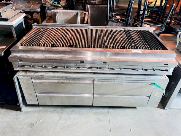 AMAZING! 72” Radiant Broiler on Jade Remote Condensed (4) Drawer Chef Base.

72x35-1/2x39-1/2

2x Your Bid
