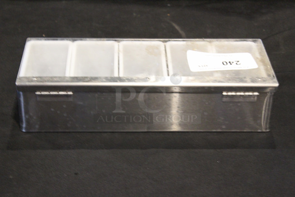 San Jamar Countertop Condiment Tray, Chilled, 5 Slot, Stainless Steel.  - Image 3 of 3