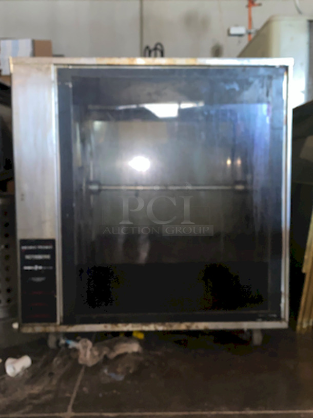 Henny Penny SCR 16 16-spit Stacked 16-Spit Rotisserie on Commercial Casters

Missing Power Cord and Misc. Hardware.  - Image 2 of 8