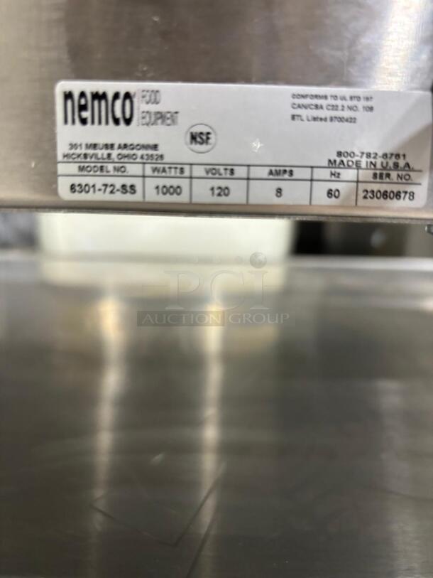 Nemco 6301-72-SS 72" Heated Shelf Warmer with Stainless Steel Sides - 120V
 - Image 4 of 5